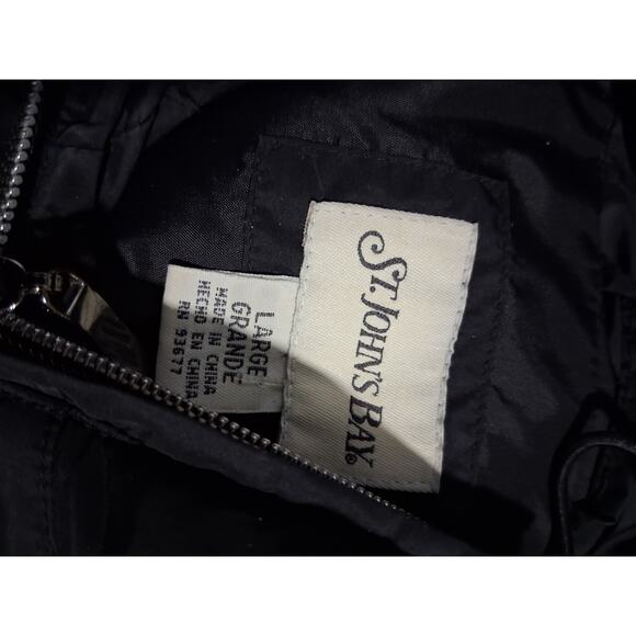 St. John's Bay Down Puffer Women's size Large Gorpcore Outwear Hooded jacket - Picture 3 of 9